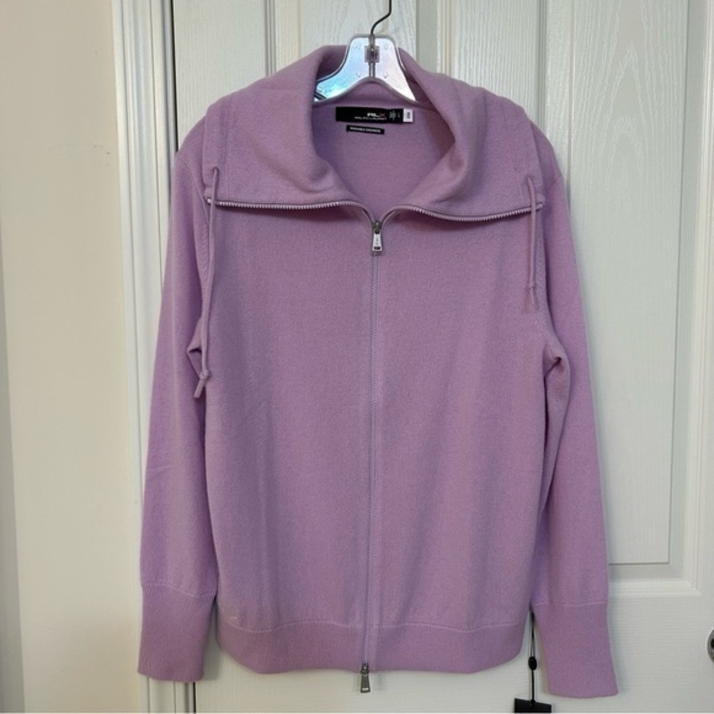 RLX Ralph Lauren Golf Washable Cashmere Full-Zip Sweater in Purple Size L
